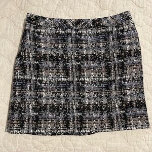 Elegant Black and White Tweed Skirt